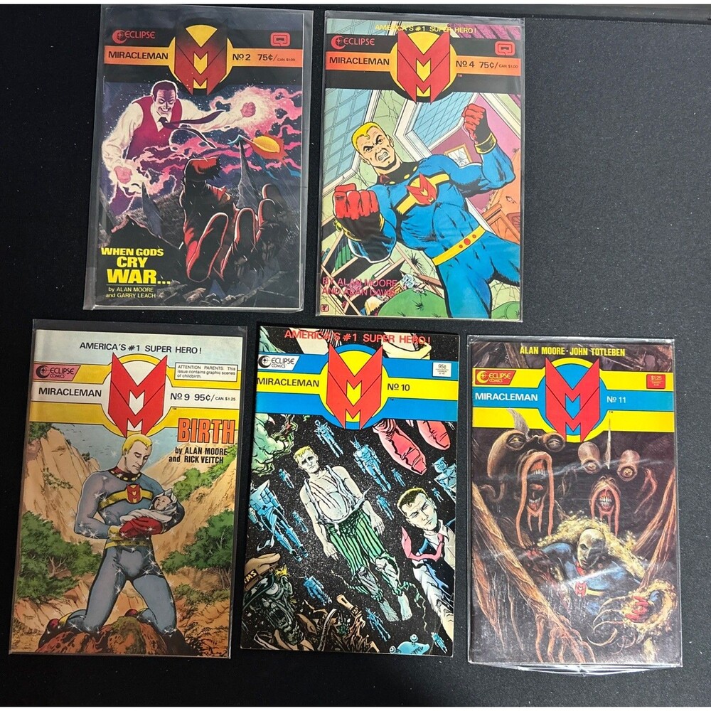 Miracleman #2 #4 #9 #10 #11 Comic Lot 1985-86 Eclipse Alan Moore 5 Issues